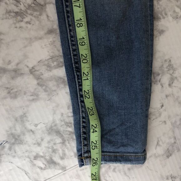 Urban Outfitters Free People High Rise Busted Knee Skinny Fit Blue Jeans - W 26 - Picture 12 of 15